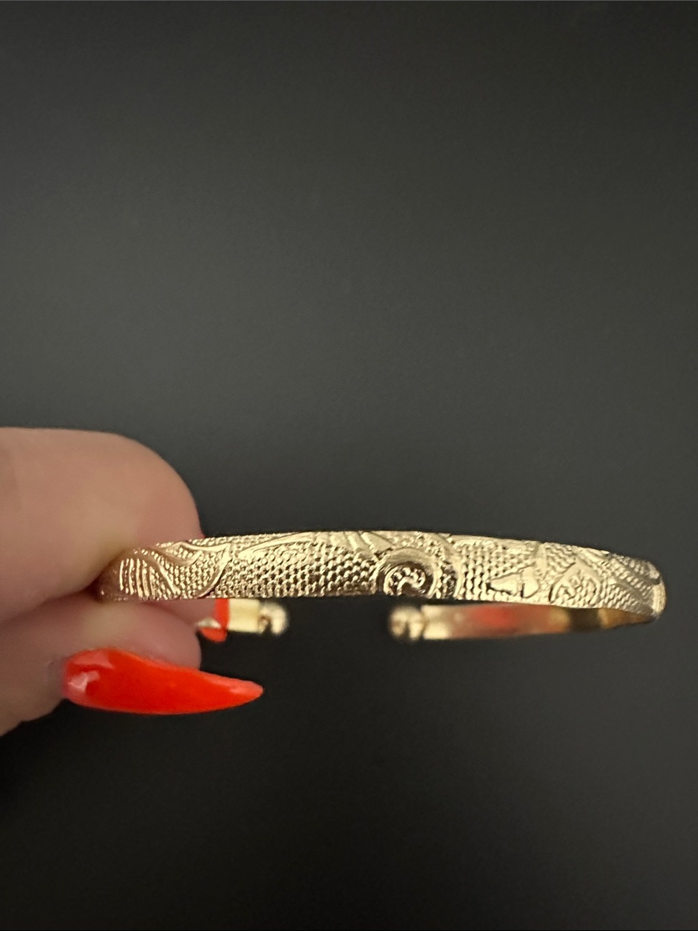 Gold Open Cuff Bracelet - Women's Minimalist Bangle - Picture 2 of 5
